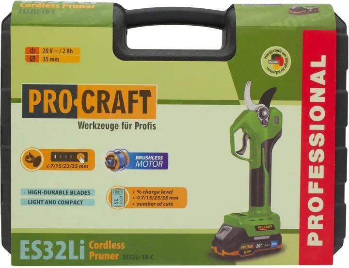 Акумуляторний секатор Procraft ES32Li (1 акб та зп) 030321 фото
