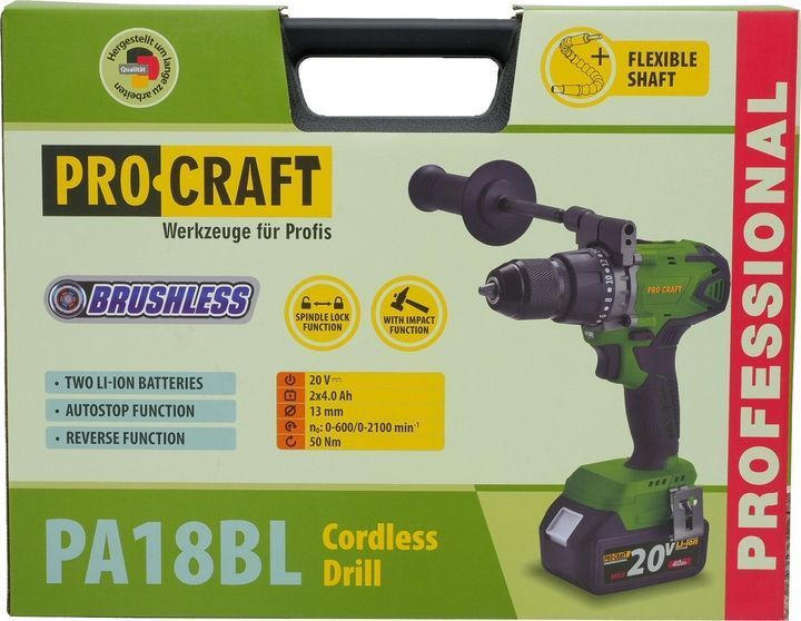 Шуруповерт акумуляторний ProCraft Industrial PA-18 BL Extra 114561135 фото