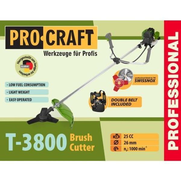 Бензокоса Procraft T3800 (2 ножі, 1 котушка, ремінь-рюкзак) 112882281 фото